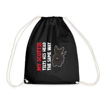 Scottish Terrier Scottie Dog - Drawstring Bag - black - Front