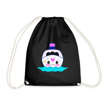 Kawaii Cruise Ship Design pour femmes - Sac de sport léger - noir - Devant
