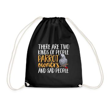 Graupapagei African Grey Parrot Papagei - Drawstring Bag - black - Front