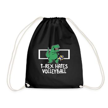 Funny T-Rex Hates Volleyball Player Spiker Kids - Turnbeutel - Schwarz - Vorne
