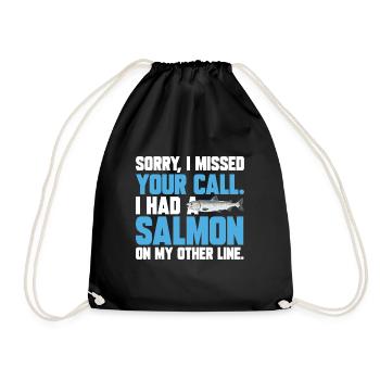 Salmon Fishing Salmon Angler - Drawstring Bag - black - Front