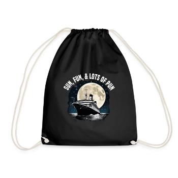 Sun Fun And Lots Of Pun Cruise Ship Vacation - Drawstring Bag - black - Front
