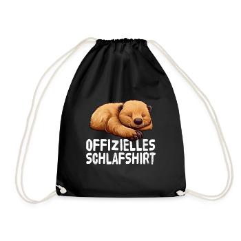 Offizieles Schlafshirt Biber - Turnbeutel - Schwarz - Vorne
