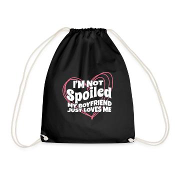 Proud Girlfriend I'm Not Spoiled My BF Just Loves - Turnbeutel - Schwarz - Vorne
