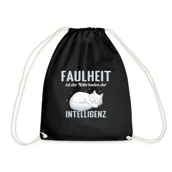 Faulheit ist der Närboden der Intelligenz - Turnbeutel - Schwarz - Vorne