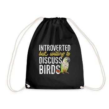 Molina Parakeet Parrot Bird Parakeet - Drawstring Bag - black - Front