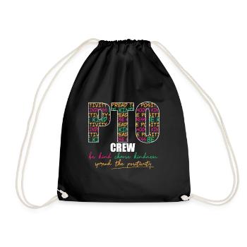 PTO Crew Parent Teacher Organization Team School - Turnbeutel - Schwarz - Vorne