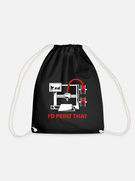 3D Druck Drucken Prototyp - Turnbeutel - Schwarz