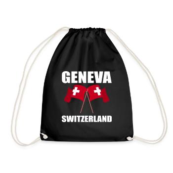Schweiz Genf - Turnbeutel - Schwarz - Vorne