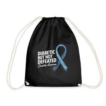 Unstoppable Warrior Diabetes Awareness Ribbon - Drawstring Bag - black - Front