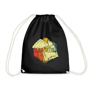 Ravioli noodles - Drawstring Bag - black - Front