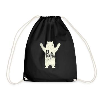 Big Papa Bear Hug T shirt - Drawstring Bag - black - Front