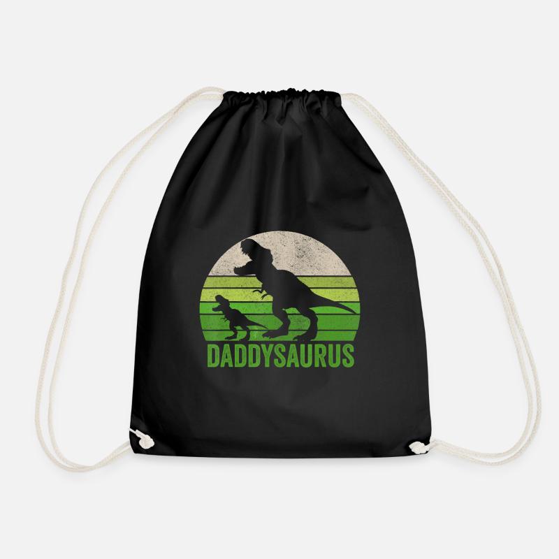 Funny Daddy Dinosaur T Shirt Daddysaurus Fathers - Turnbeutel - Schwarz