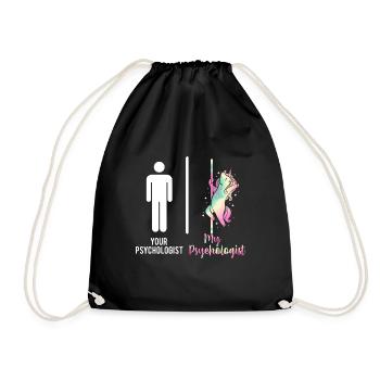 Psychologie Psychologe Therapeut Geschenk Psyche - Turnbeutel - Schwarz - Vorne
