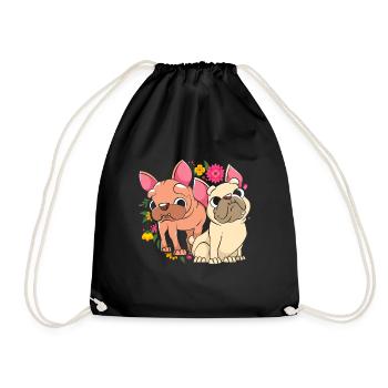 Bulldog français - Sac de sport léger - noir - Devant