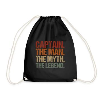 captain - Drawstring Bag - black - Front