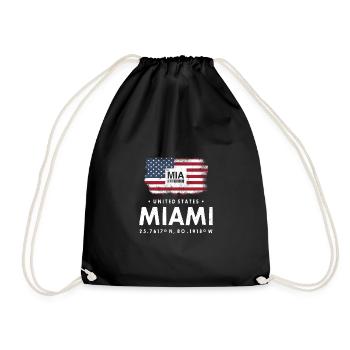 MIAMI AIRPORT CODE MIA USA DRAPEAU GEOTAG CADEAU - Sac de sport léger - noir - Devant