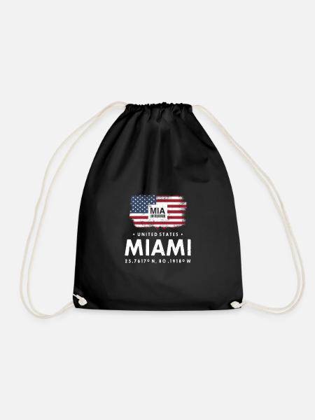MIAMI AIRPORT CODE MIA USA DRAPEAU GEOTAG CADEAU - Sac de sport léger - noir