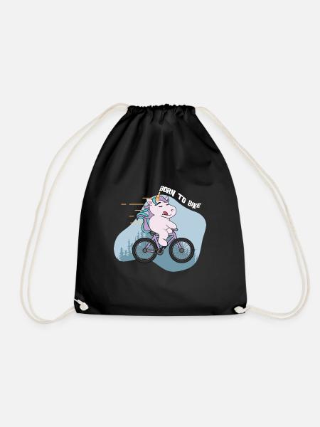 Born to Bike I Fahrrad Einhorn I Radfahren - Turnbeutel - Schwarz