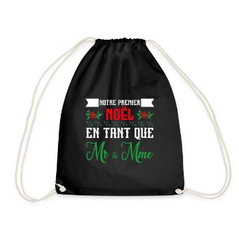 Notre premier Noël en tant que Mr. et Mme - Sac de sport léger - noir - Devant