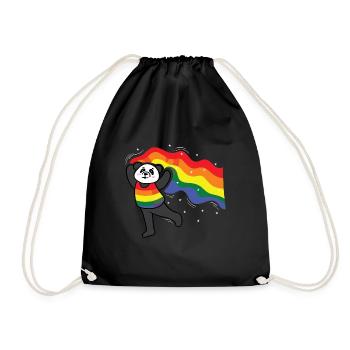 LGBT Panda LGBTQ Geschenk - Turnbeutel - Schwarz - Vorne
