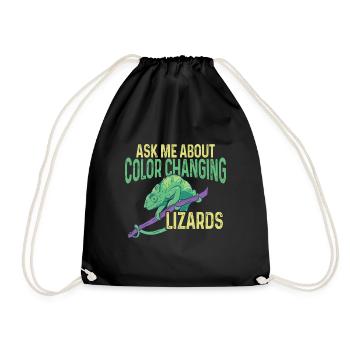 Caméléon, Lézard, Reptile, Herpétologiste - Sac de sport léger - noir - Devant