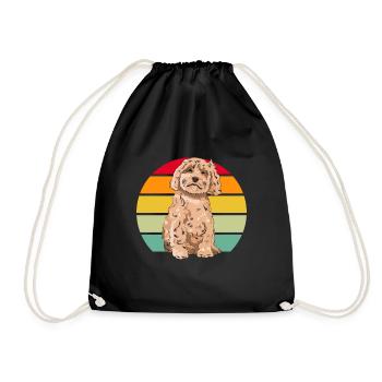 Cockapoo Hund - Turnbeutel - Schwarz - Vorne