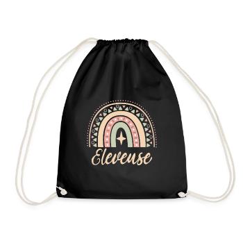 Cadeau Eleveuse. Boho Rainbow éleveuse. Éleveuse. - Sac de sport léger - noir - Devant
