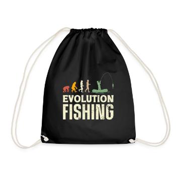Fishing Evolution Dad Fisherman for Father's Day - Drawstring Bag - black - Front