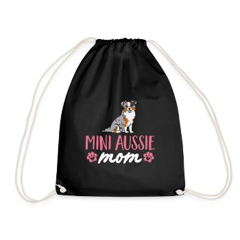 Miniature Australian Shepherd - Drawstring Bag - black - Front