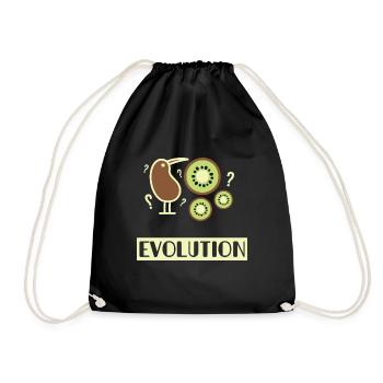 Kiwi Bird Fruit Evolution Joke - Turnbeutel - Schwarz - Vorne