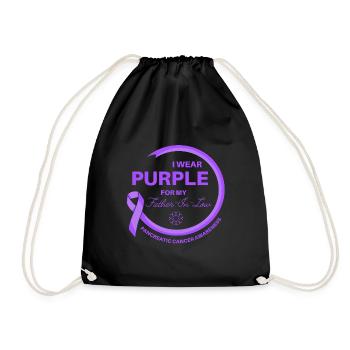 Cancer Je porte du violet pour mon beau-père - Sac de sport léger - noir - Devant