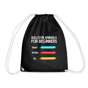Balloon Animal Party Balloon Artist - Drawstring Bag - black - Front