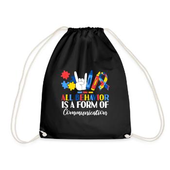 All Behavior Is A Form Of Communication ABA - Drawstring Bag - black - Front