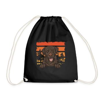 Chien Labrador Retriever chocolat - Sac de sport léger - noir - Devant