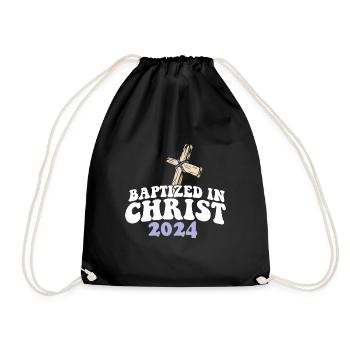 Baptisé en Christ 2024 Chrétien religieux - Sac de sport léger - noir - Devant