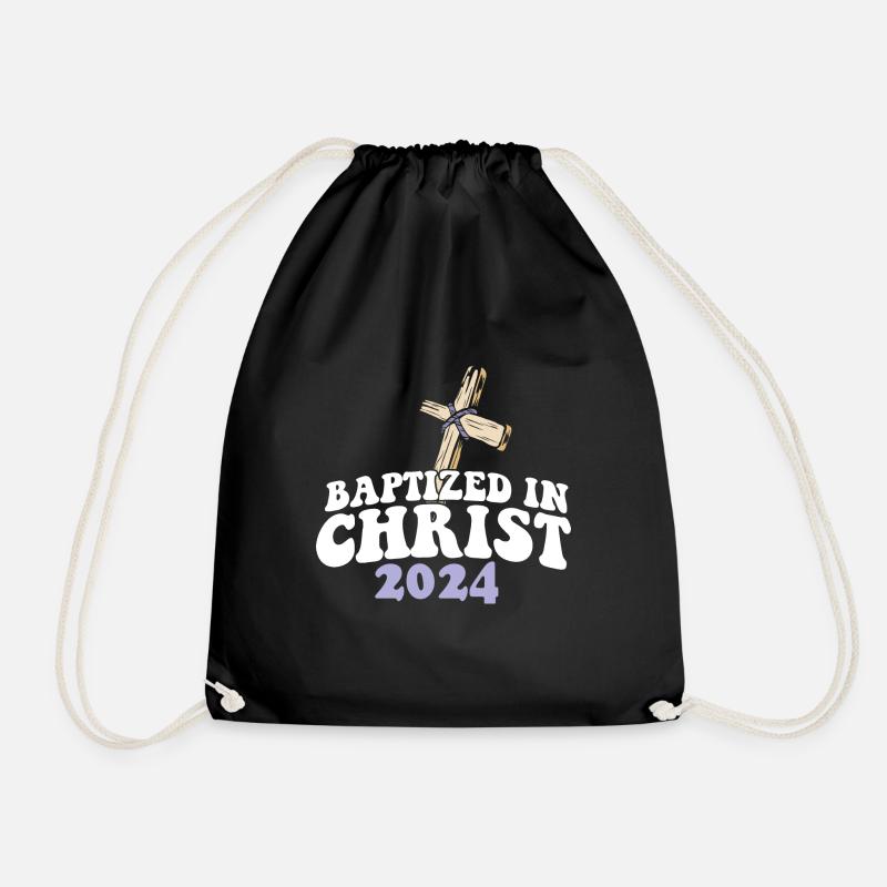 Baptized In Christ 2024 Religious Christian - Turnbeutel - Schwarz