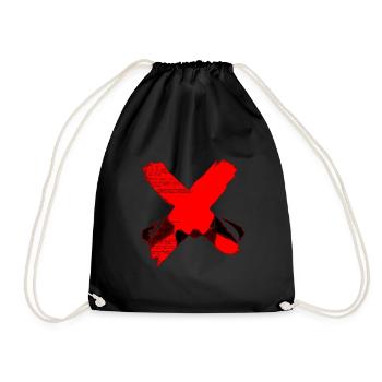 X Rouge sur Code Noir gregor size - Sac de sport léger - noir - Devant