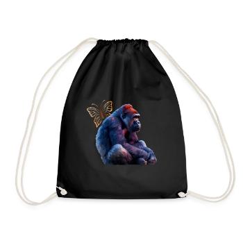 Monkey - Drawstring Bag - black - Front