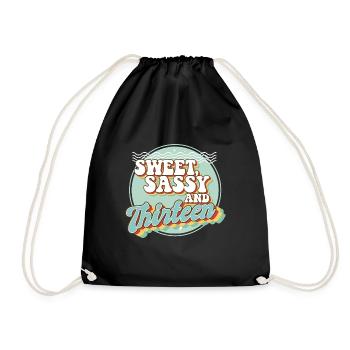 Sweet Sassy and 13 13th Birthday Party Celebrant - Turnbeutel - Schwarz - Vorne