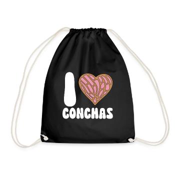Concha Hispanic Mexikanisch Pan Dulce - Turnbeutel - Schwarz - Vorne