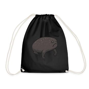 Black Rain Frog Breviceps Fuscus Frog - Drawstring Bag - black - Front