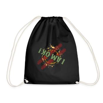 Dirt Biker Riding I Am Ok Dirt Bike - Drawstring Bag - black - Front