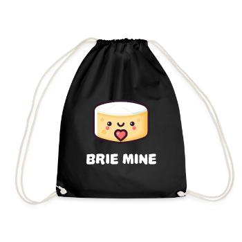 Brie Mine Cute Cheese - Drawstring Bag - black - Front