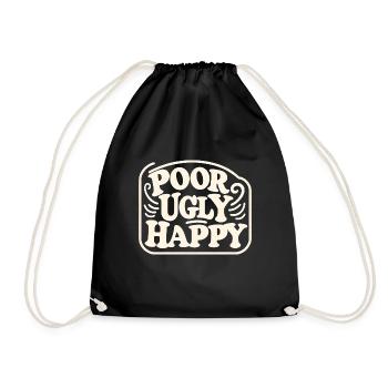 Poor Ugly Happy 6 - Turnbeutel - Schwarz - Vorne