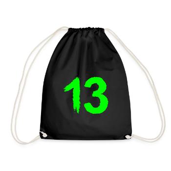 Number 13 favorite number brush - Drawstring Bag - black - Front