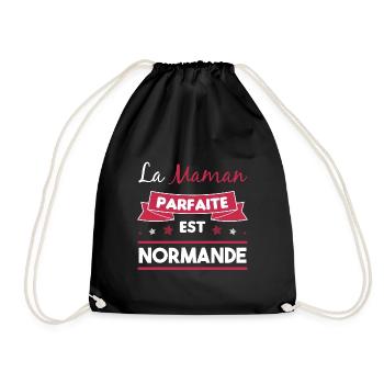 cadeau marrant maman parfaite normande Normandie - Sac de sport léger - noir - Devant