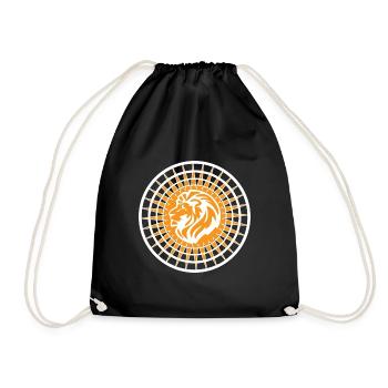 Lion Sun - Drawstring Bag - black - Front