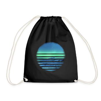 Northern Lights Aurora Borealis Northern Lights - Drawstring Bag - black - Front