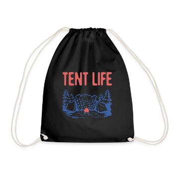 Tent Life Camping Summer Camper Tropical Hiking - Turnbeutel - Schwarz - Vorne